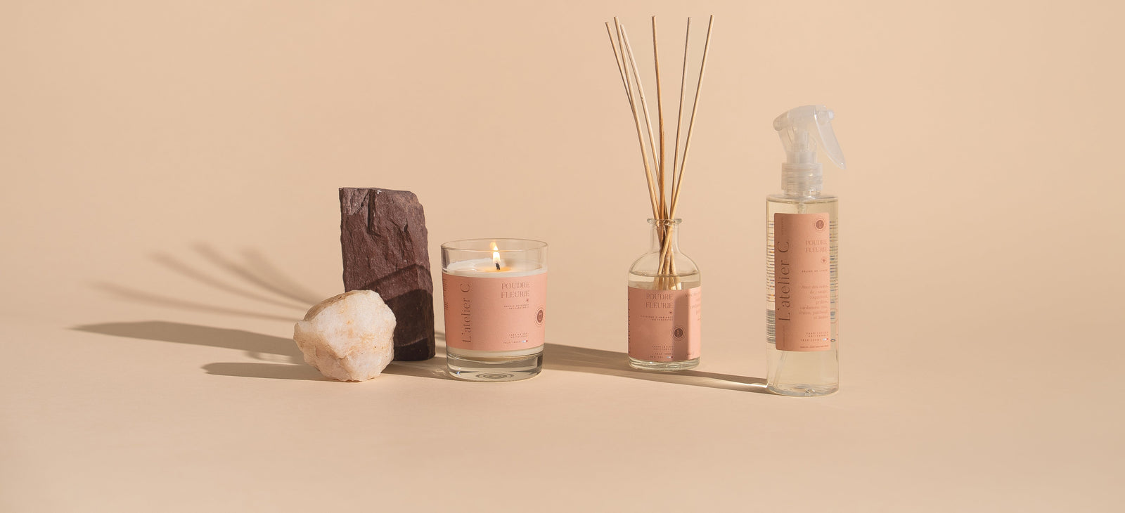 l'atelier c, collection maison, bougies, parfums d'ambiance, diffuseurs, coffrets